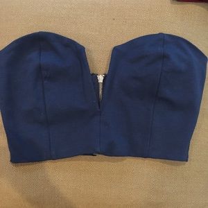 Brand new blue crop top w/zipper in the back